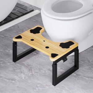Yorbay Klappbar Toilettenhocker für Erwachsene und Kinder, dreifach Höhenverstellbarer Kackhocker für Badezimmer mit ergonomischem Design, ideal für Hämorrhoiden, Verstopfung und Blähungen