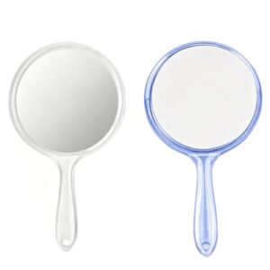Doppelseitiger Handspiegel mit 2X Vergrößerung für präzises Make-up und Gesichtspflege