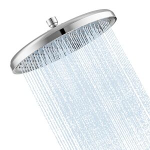 Luxuriöser Regenduschkopf mit modernem Design und Anti-Kalk-Düsen für eine effektive Wassereinsparung und ein natürliches Regeneffekt während der Dusche.