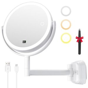 Luxuriöser Kosmetikspiegel mit LED-Beleuchtung, Dimmbar und 3 Lichtfarben, ideal für Badezimmer und Hotel
