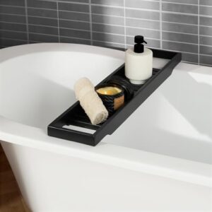 Badewannenablage für Erwachsene mit Halterung für Kerzen, Weinglas & Buch - luxuriöses Spa-Zubehör für das Bad