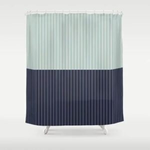 Duschvorhang 240x180 cm Grün Schwarz Streifen, wasserdicht, waschbar, badvorhang, badezimmer