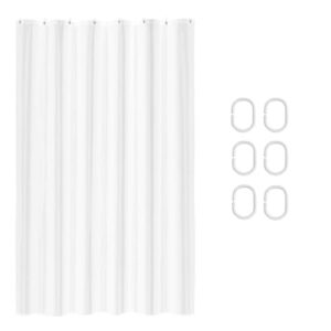 Weißer Duschvorhang 100x200 cm, Anti-Schimmel, Wasserabweisend, Waschbar, Polyester Stoff, Badevorhang für Badezimmer und Dusche