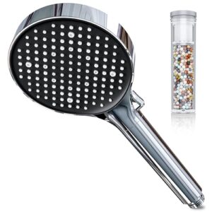 Duschkopf mit Filter in 25 Schichten, Hochdruck Handbrause mit 6 Strahlarten und Wasserfilter für hartes Wasser und Rest-Chlor