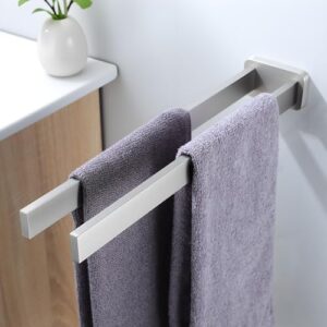 RUICER Handtuchhalter Wand, 40cm Zweiarmig, Edelstahl Gebürstet, Handtuchhalter für Bad & Küche, Wandmontage