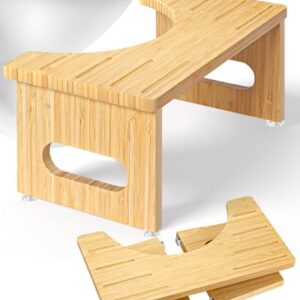 Klappbarer Toilettenhocker aus Holz für Erwachsene, komfortable Sitzfläche und einfache Reinigung