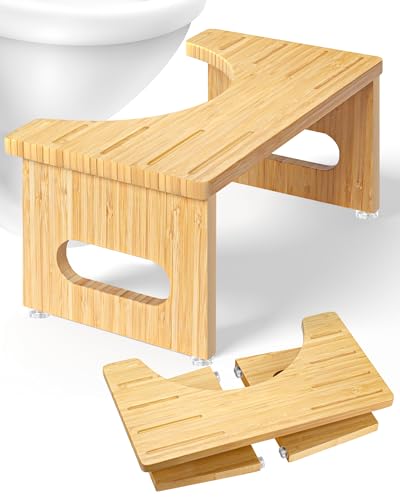 Klappbarer Toilettenhocker aus Holz für Erwachsene, komfortable Sitzfläche und einfache Reinigung