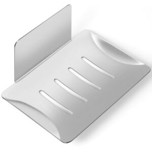 Seifenhalter aus Edelstahl ohne Bohren, selbstklebender Seifenschale für Dusche, Küche oder Balkon in Silber