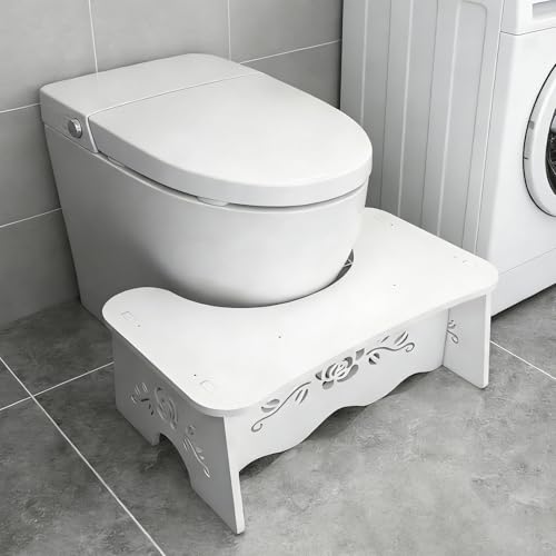 Toilettenhocker für Erwachsene, strapazierfähiger Badezimmerhocker mit rutschfester Toilettenstufe für das Badezimmer und Trittleiter für Kleinkinder zur schnellen Hilfe gegen Hämorrhoiden und Blähbauch