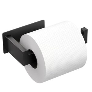 Toilettenpapierhalter aus Edelstahl, selbstklebend, ohne Bohren, Rollenhalter für Toilette und Küche, Schwarz