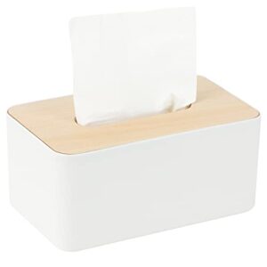 Praktische und stilvolle Tücherbox für Wohnzimmer, Büro oder Badezimmer aus Holz und Kunststoff mit rutschfesten Füßen