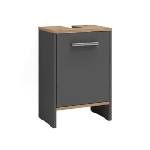Vicco Waschbeckenunterschrank Karli, Anthrazit/Goldkraft Eiche, 38,2 x 57 cm mit Tür, geeignet für handelsübliche Siphons und einfache Montage