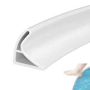 Gebogene Oberfläche, Duschschwelle, Wasserbarriere, Feuchtraum-Bodenbarriere, Badezimmer-Bodenabdichtung, Wasserrückhaltestreifen (weiß)