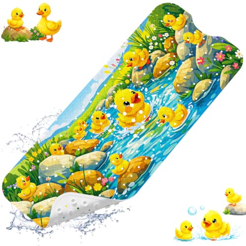 Badewannenmatte rutschfest für Kinder, 100x40 cm, antirutsch matt für Badewanne und Dusche, schimmelresistente Matte für Baby und Kinder