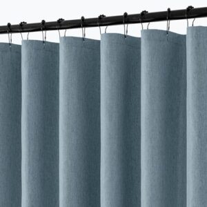 ANRODUO Extra langer Leinen-Duschvorhang, 274 cm lang, strapazierfähiger Stoff, wasserdichte Dekoration für Badezimmer und Badewanne