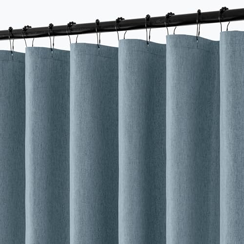 ANRODUO Extra langer Leinen-Duschvorhang, 274 cm lang, strapazierfähiger Stoff, wasserdichte Dekoration für Badezimmer und Badewanne