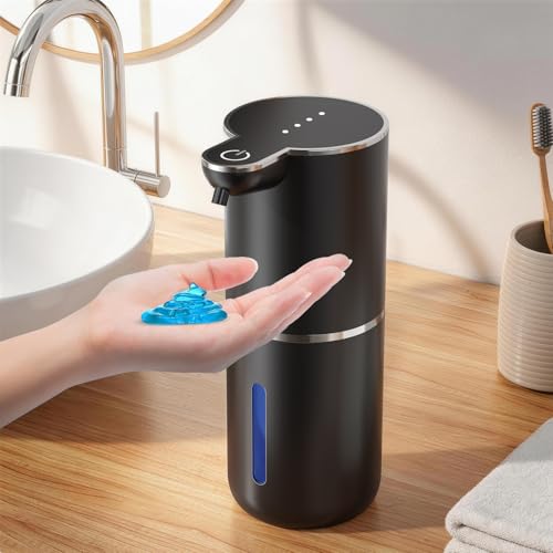 Elektro Seifenspender für Bad und Küche, Automatisch für Flüssigetyp, Berührungslos mit Sensor, 380ml Wandmontage, USB Aufladbar, IPX5, 4-Stufig Einstellbar