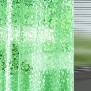 Dünner EVA-Duschvorhang mit Kieselmuster und leichtem Kunststoff, perfekt für Badezimmer und Dusche, grüner Innenvorhang mit rostfreien Metallösen und beschwerten Magneten