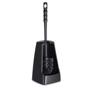 Klobürste mit Behälter halbseitig geöffnet, 38 cm, Toilettenbürste WC Bürstengarnitur Levin schwarz für gründliche Reinigung der Toilette