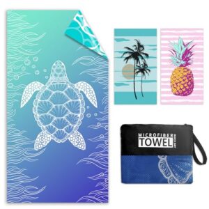 Mikrofaser Strandtuch - 180 x 100 cm Doppelseitiges Strandtuch XXL, Sandfreies Leichtes Weiches Strandhandtuch Groß für Schwimmen am Strand oder zu Hause