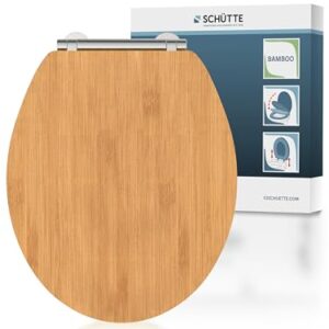 Bambus-Toilettensitz mit Absenkautomatik und Schnellverschluss, nachhaltige Klobrille mit Deckel für WC-Sitz, einfache Montage