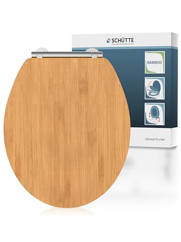 Bambus-Toilettensitz mit Absenkautomatik und Schnellverschluss, nachhaltige Klobrille mit Deckel für WC-Sitz, einfache Montage