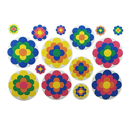 Blumenmotiv-Antirutschaufkleber für Badewannen und Duschtassen, kindersicherer und selbstklebender Bodenaufkleber mit guter Klebekraft