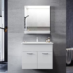 Badmöbel Set mit Waschbecken, Unterschrank und Spiegel für das Badezimmer
