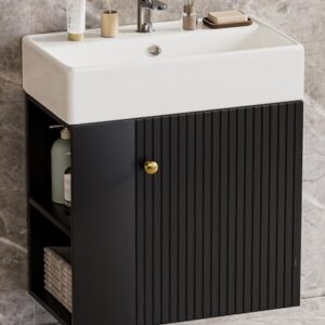 Yorbay Waschbecken mit Unterschrank 55 cm - modernes Badezimmer-Design mit keramischem Becken und schwebendem Waschtisch