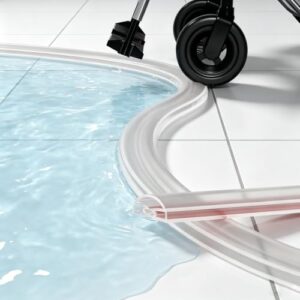 Transparenther Duschschwelle für 200 cm, Selbstklebende Schwallschutzleiste, H13xW30 mm, effektiver Spritzwasserschutz für Dusche und Badewanne