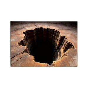 Rutschfester 3D Teppich mit optischer Täuschung, Ein Loch Aussehen, Fußmatte für Eingangsbereiche Küche und Badezimmer