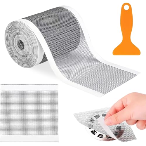 Abfluss Haarfänger Einweg 12cm x 10m, Duschrinne Haarsieb, Spülsieb Aufkleber, für Bad und Küche