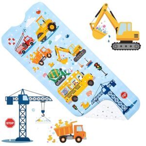 Rutschfeste Badematte für Kinder mit Fahrzeug Cartoon Design, ideal für glatte Badewannenoberflächen und empfindliche Babyhaut.