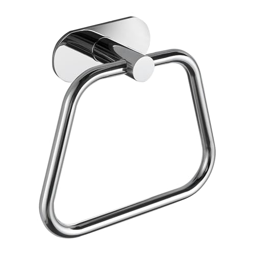 DIYZON Selbstklebender Handtuchring aus Edelstahl mit modernem Leiter-Design für Bad und Küche, selbstklebendes Wandbadzubehör ohne Bohren