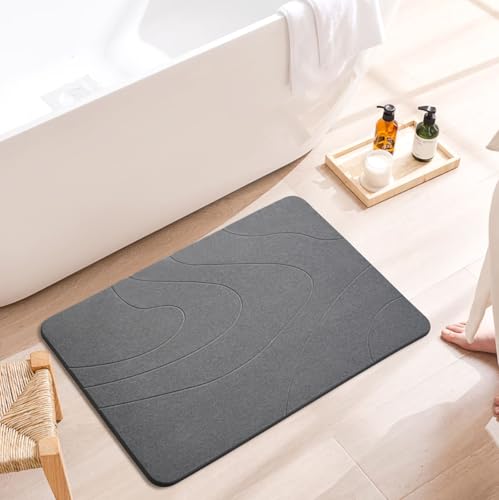 Natürliche Kieselgur Steinbadematte, super saugfähig und schnell trocknend für Badezimmer und Badewanne