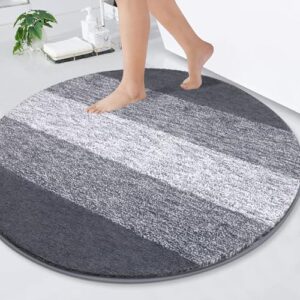 Weiche und rutschfeste Badematte 120 cm grau, Badezimmermatte mit Mikrofaser-Zottel-Struktur, maschinenwaschbar und leicht zu pflegen
