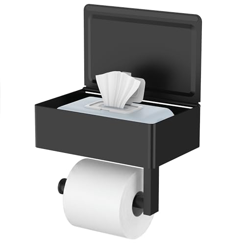 Effizienter Stauraum und einfache Entnahme: 2-in-1 Toilettenpapierhalter mit Feuchttücherbox, Klorollenhalter aus rostfreiem Edelstahl, leises Design