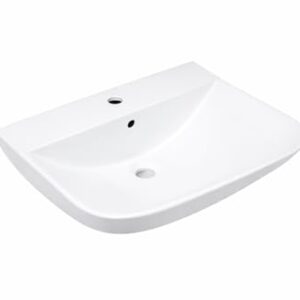Moderner Waschtisch aus Keramik mit geradlinigem Design und pflegeleichter Oberfläche, ideal für Badezimmer und Gäste-WC