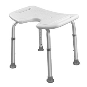 Duschhocker Badhocker für Senioren Höhenverstellbar 37-51 cm Duschstuhl Duschsitz 136kg stabil rutschfeste Sitzplatten