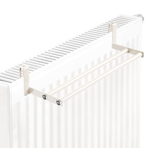 Handtuchhalter für Heizkörper, weiß, ohne Bohren, ideal für Platten- oder Chip-Heizkörper mit einer Größe von 0,3m bis 2m