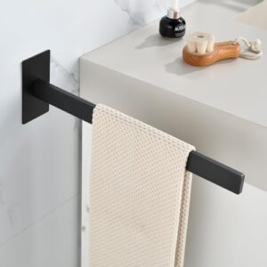 Handtuchhalter aus Edelstahl, schwarze Farbe, ohne Bohrungen, ideal für Badezimmer