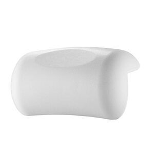 Ergonomisches Badewannenkissen mit 2 Saugnäpfen, Kopfstütze für Badewanne, Waschbares & Rutschfestes Badekissen für Zuhause und Spa - Weiß