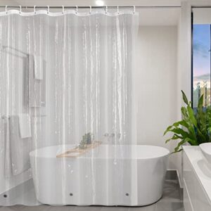YISURE Duschvorhang, transparent, wasserdicht, PEVA, durchsichtig, klar 200x240 cm für Bad und Badezimmer