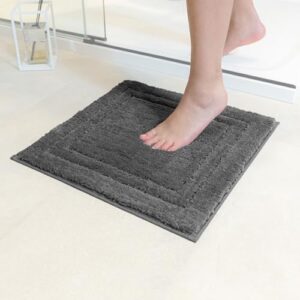 Rutschfeste Badematte in Dunkelgrau, 45x45 cm, für Badezimmer und WC