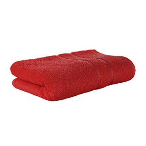 Ein hochwertiges, rot gefärbtes Frotteebadetuch in 500g/m² aus 100% Baumwolle für das Badezimmer oder als Geschenkidee