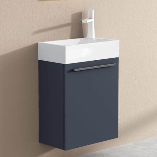 Badezimmer-Set Waschplatz Waschbecken und Unterschrank in Anthrazit matt für Gäste-WC und kleine Bäder
