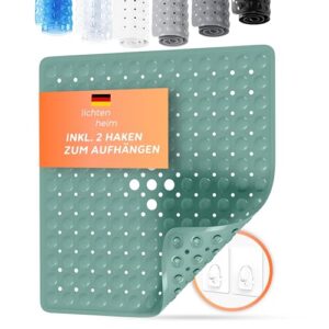 Duschmatte rutschfest, Antirutschmatte Badewanne, BPA frei, Badematte schimmelresistent & waschbar, Grün, 53x53 cm