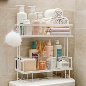 Badezimmerregal über der Toilette mit hoher Kapazität, No-Drill-Installation, rostbeständig dickem Stahl, platzsparend und modernes Design für Badezimmer, Waschküche oder Küche.