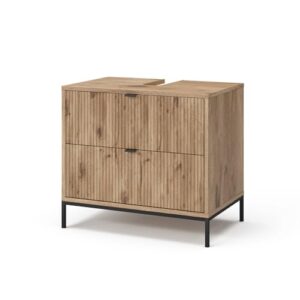 Vicco Waschbeckenunterschrank 'Eliza' mit modernem und hochwertigem Design. 2 Schubladen, Siphonausschnitt und viel Stauraum für Pflegeprodukte & Badutensilien.